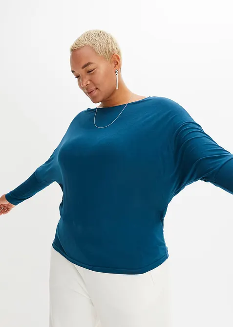 T-shirt manches longues en viscose douce et extensible, bonprix