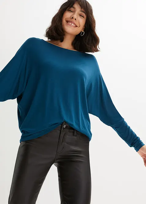 T-shirt manches longues en viscose douce et extensible, bonprix
