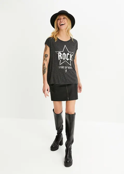 T-shirt long en viscose mélangée, bonprix