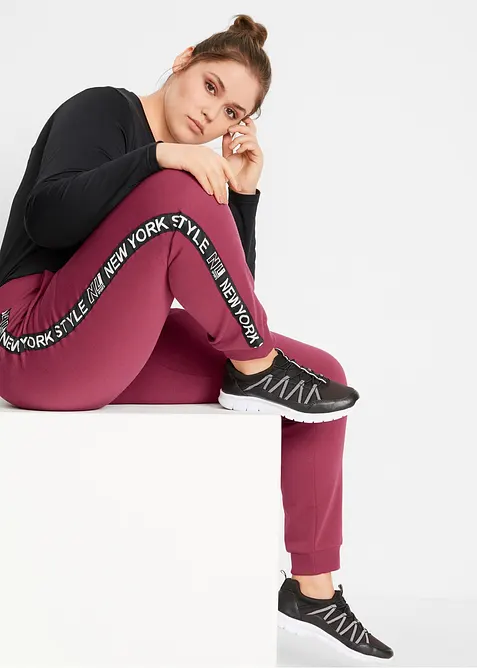 Pantalon de jogging avec finitions bord-c&ocirc;tes et imprim&eacute;, bonprix