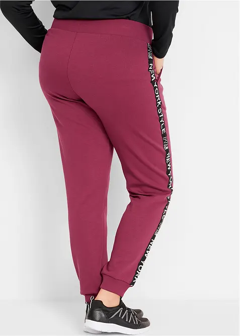 Pantalon de jogging avec finitions bord-c&ocirc;tes et imprim&eacute;, bonprix