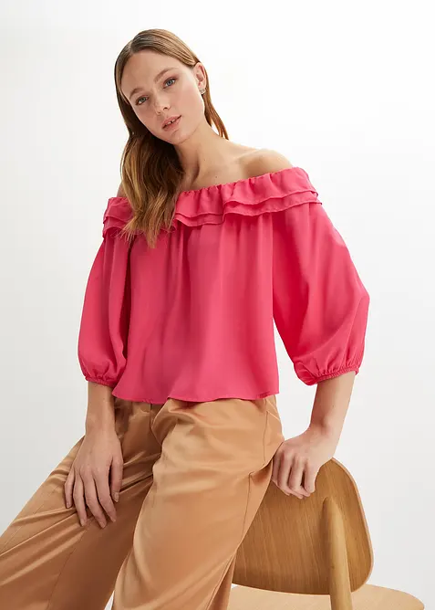 Blouse Carmen en polyester, bonprix