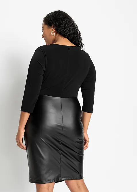 Robe enduite avec haut en jersey, bonprix