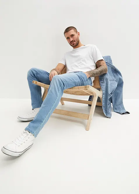 Jean slim l&eacute;ger, droit, bonprix