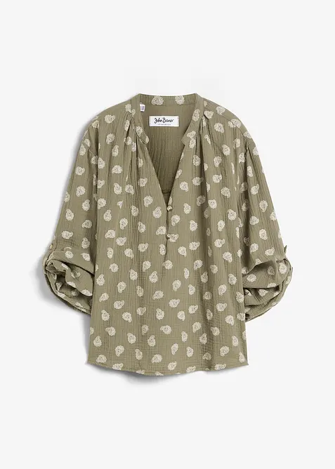 Blouse oversize en gaze de coton légère, bonprix