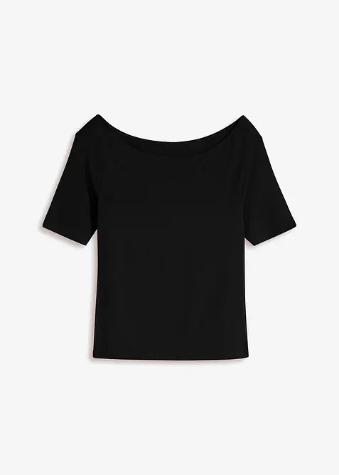 T-shirt encolure Bardot en viscose extensible, bonprix