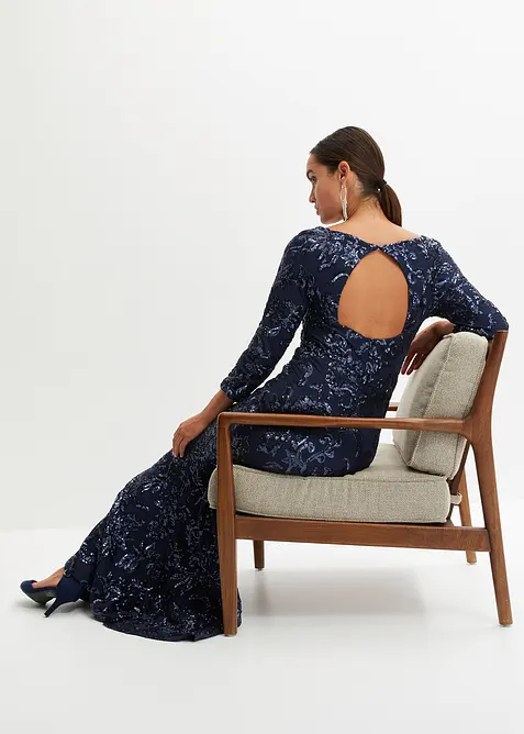 Robe à sequins avec découpe dos, bonprix