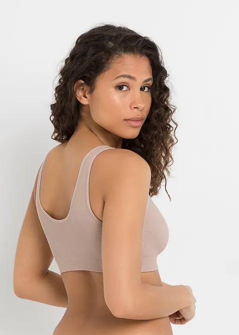 Lot de 2 brassi&egrave;res c&ocirc;tel&eacute;es sans coutures Feel Comfort, bonprix