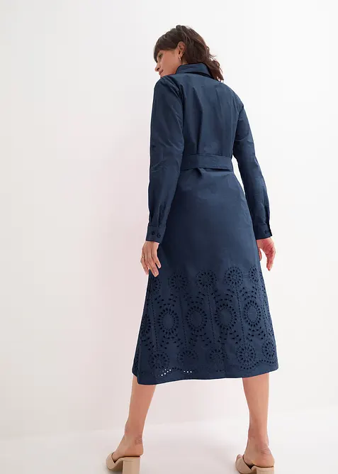 Robe-chemise avec broderie anglaise, bonprix