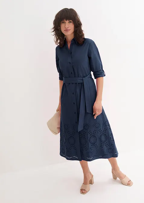 Robe-chemise avec broderie anglaise, bonprix