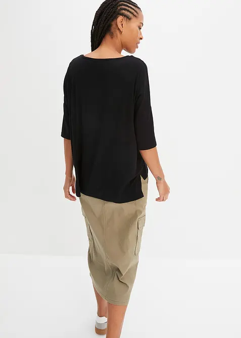 T-shirt boxy en viscose extensible, bonprix