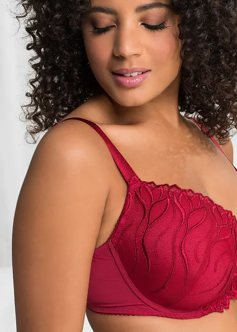 Lot de 2 soutiens-gorge à coques et broderies, bonprix