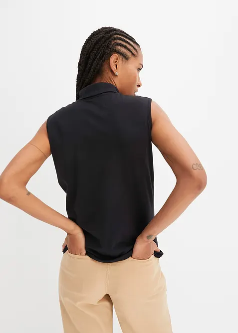 Top &agrave; col roul&eacute; en coton, bonprix