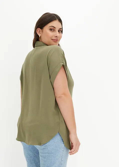 Chemisier manches courtes avec polyester recyclé, bonprix