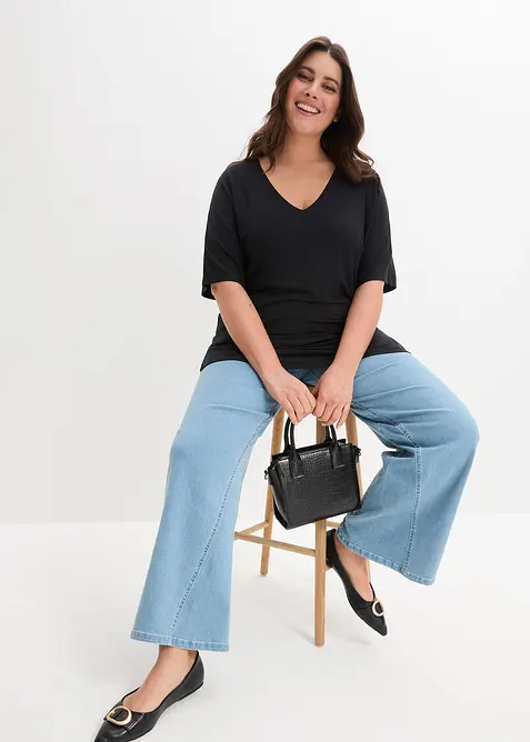 T-shirt long en viscose extensible, bonprix