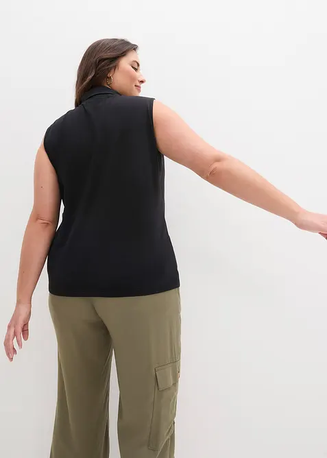 Top &agrave; col roul&eacute; en coton, bonprix