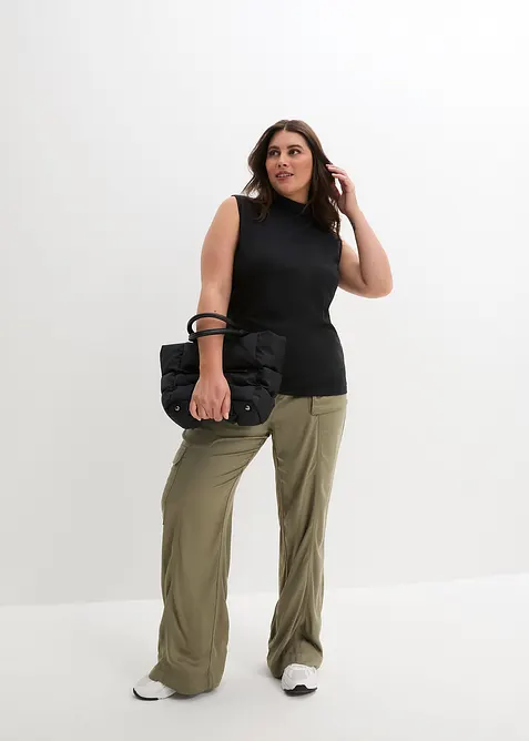 Top &agrave; col roul&eacute; en coton, bonprix