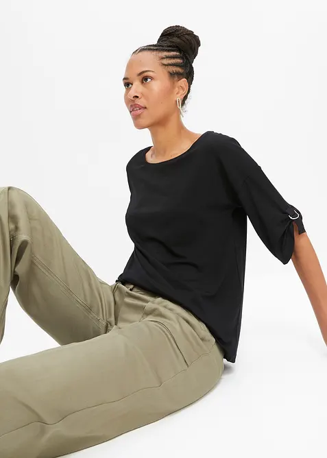 T-shirt &agrave; encolure bateau, bonprix