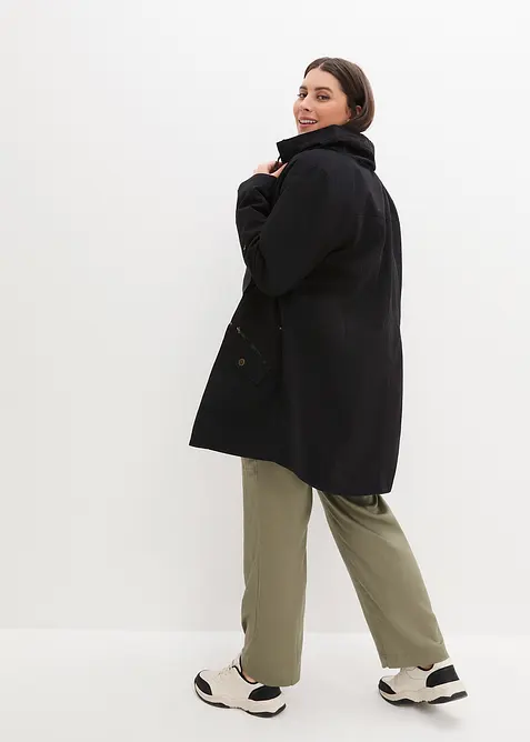 Parka courte en coton à col montant, cintrée, bonprix