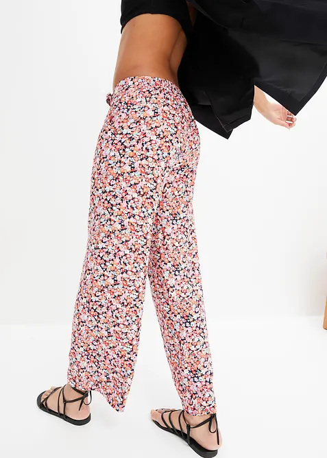Pantalon 100% viscose, taille élastiquée, bonprix
