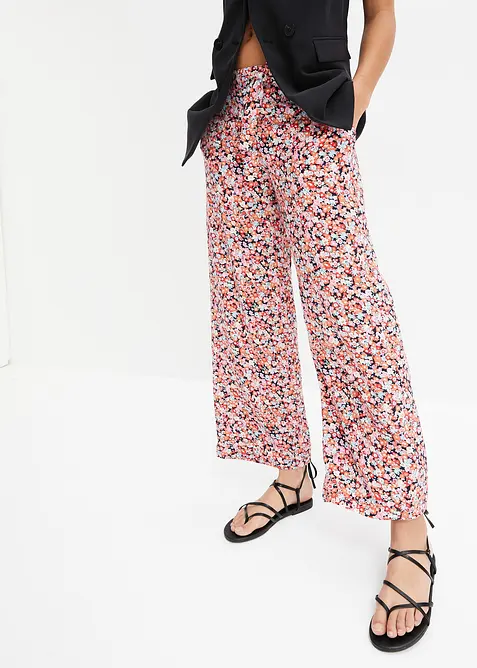 Pantalon 100% viscose, taille élastiquée, bonprix