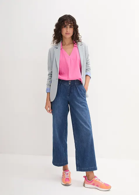 Blouse longue et légère en lin mélangé, bonprix