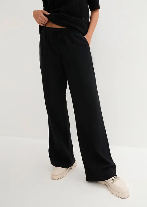 Pantalon palazzo en lin et viscose, bonprix