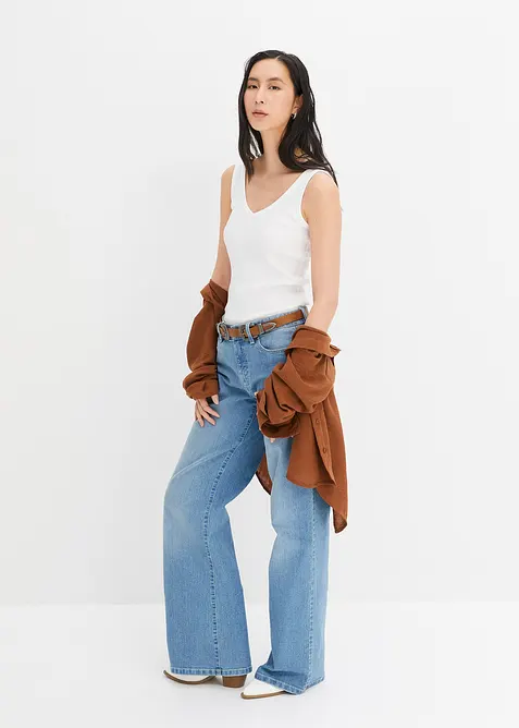 Lot de 2 tops c&ocirc;tel&eacute;s 100% coton, bonprix