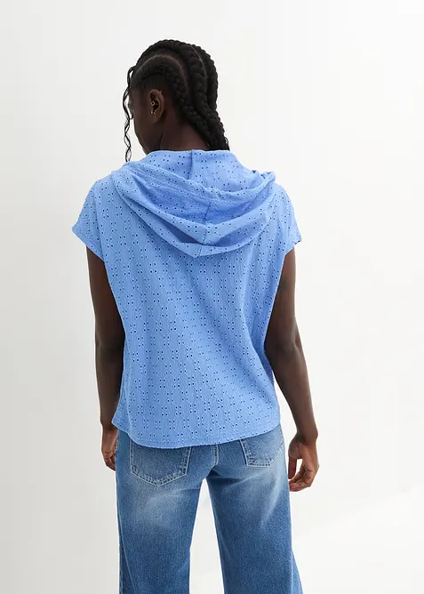 T-shirt col Henley &agrave; capuche, bonprix