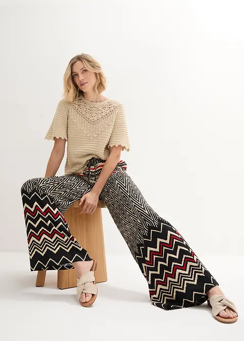 Pantalon large en viscose fluide, bonprix