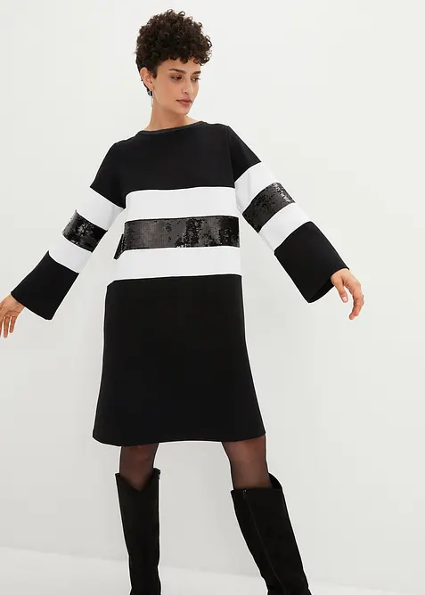 Robe en maille milano à sequins, bonprix