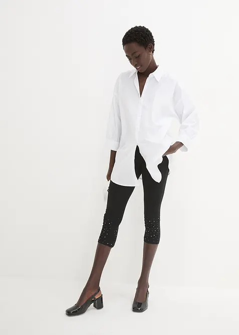 Legging 3/4 en coton extensible, bonprix