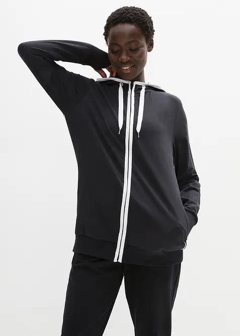 Sweat zippé en coton extensible, bonprix