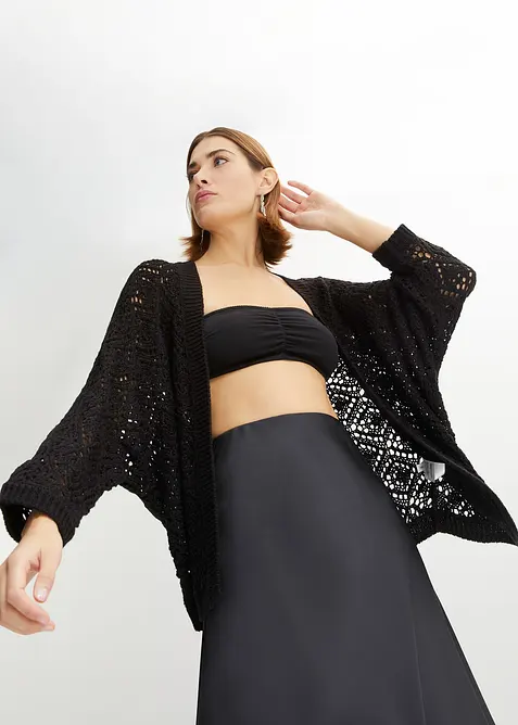 Gilet en maille ajour&eacute;e, bonprix