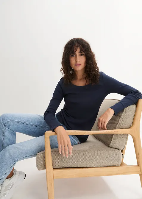 T-shirt manches longues 100% coton, bonprix