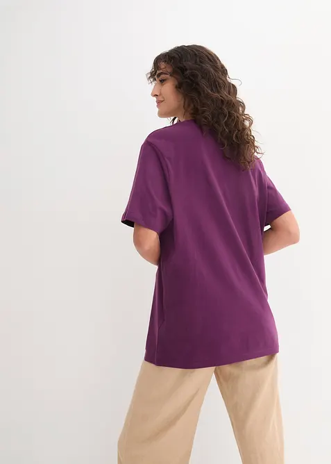 Lot de 5 T-shirts longs et amples &agrave; col V, bonprix