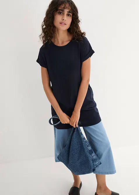 T-shirt long et boxy à manches courtes, bonprix