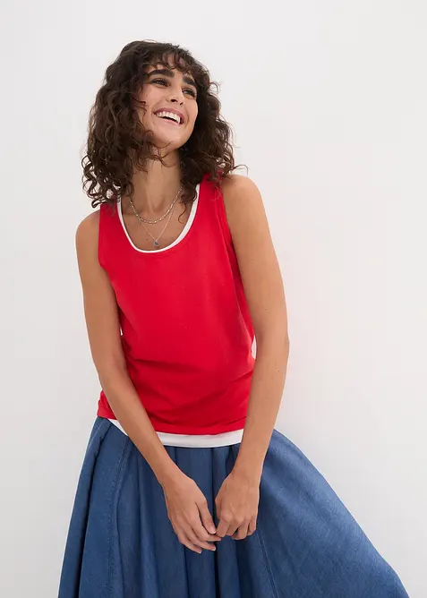 Lot de 5 débardeurs longs 100% coton, bonprix