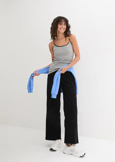 Lot de 3 tops à bretelles spaghetti 100% coton, bonprix