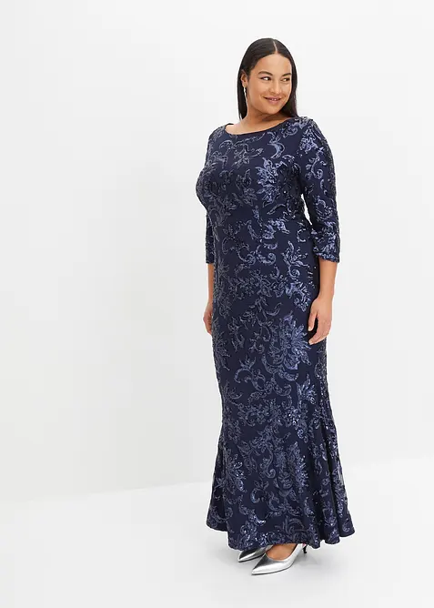 Robe à sequins avec découpe dos, bonprix