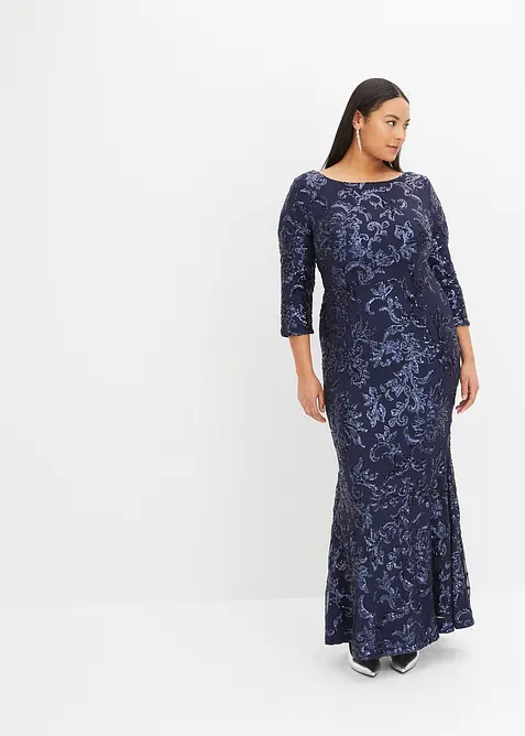 Robe à sequins avec découpe dos, bonprix