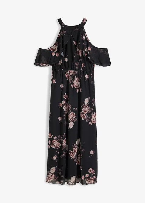 Robe longue en mesh imprimé, bonprix