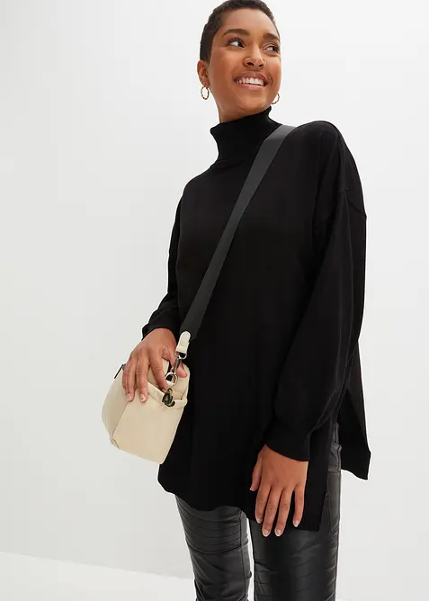 Pull à col roulé en viscose mélangée, bonprix