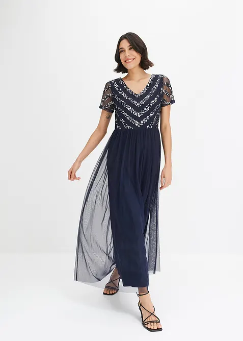 Robe longue brodée de sequins, bonprix