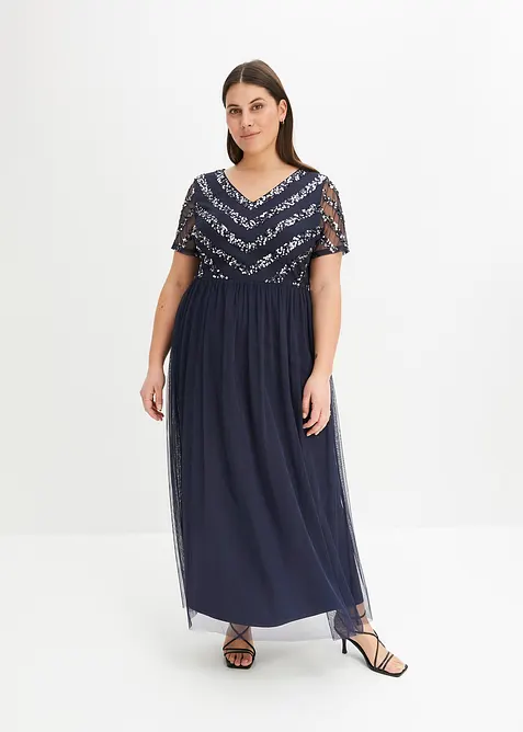 Robe longue brodée de sequins, bonprix