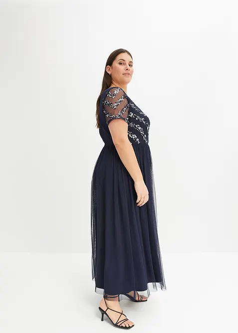 Robe longue brodée de sequins, bonprix