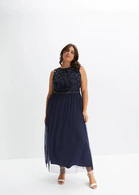 Robe longue avec haut brodé de sequins, bonprix