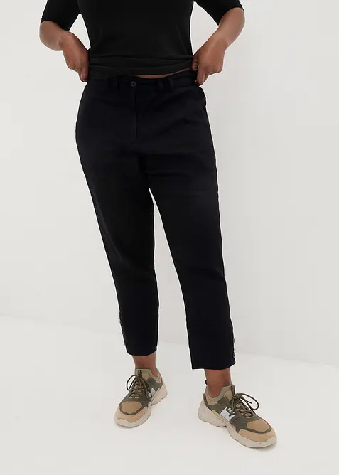 Pantalon en lin avec détails poche et boutons à la base, bonprix