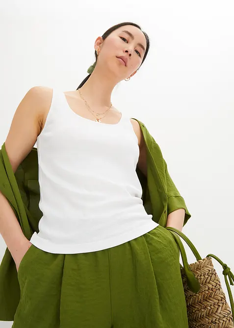 Top côtelé 100% coton, bonprix