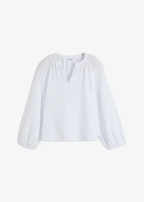 Blouse oversize en gaze de coton, bonprix